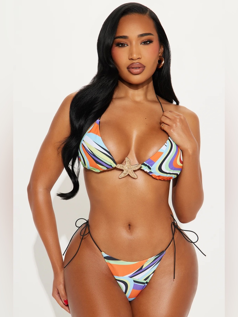 Fashion Nova Sasha Starfish Hardware Thong Micro 2 Piece Bikini